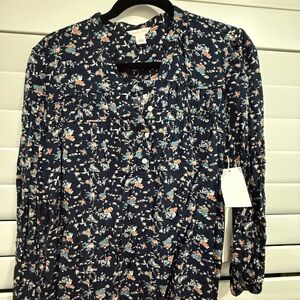 Caslon Navy Floral Blouse